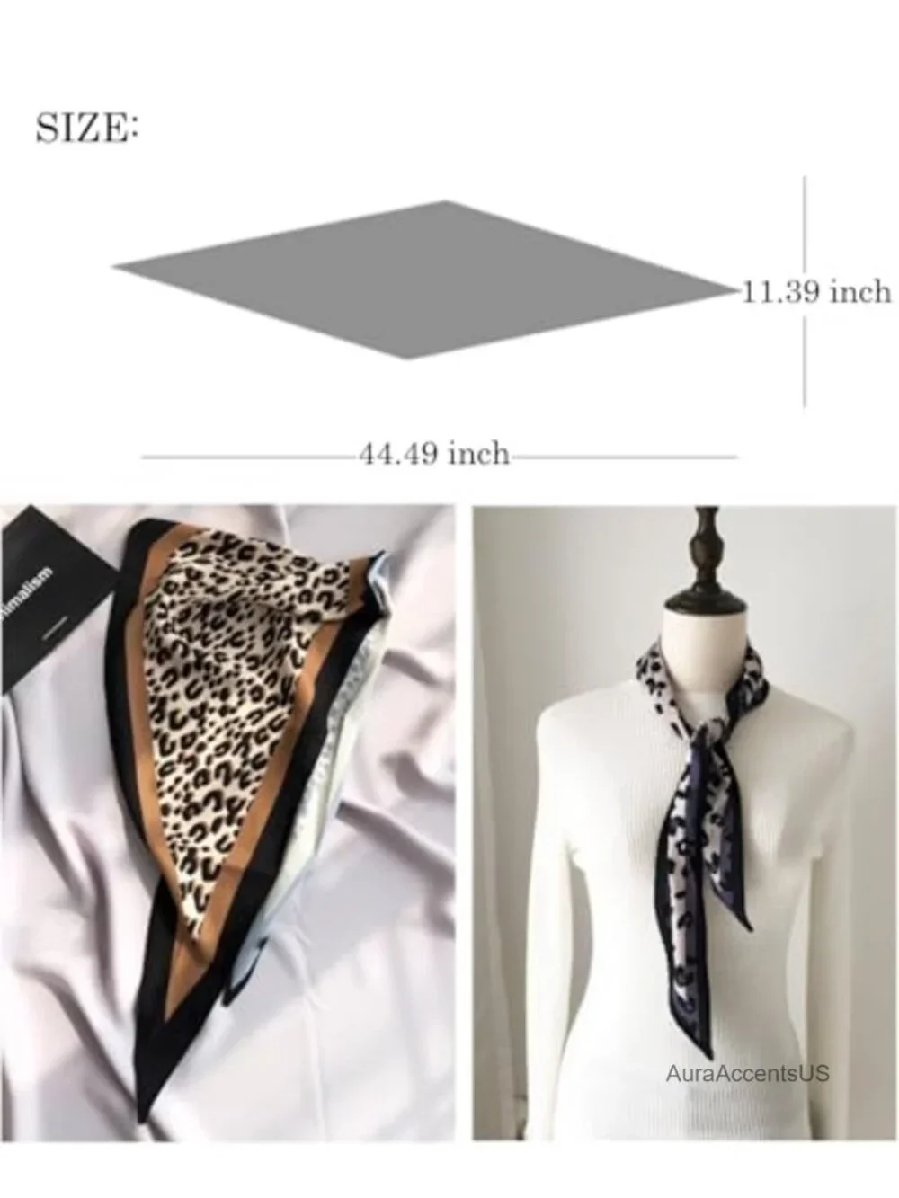 2pcs Satin Silk Fashion Scarves - Multi-Use Neckerchief, Hair, Bag Decoration